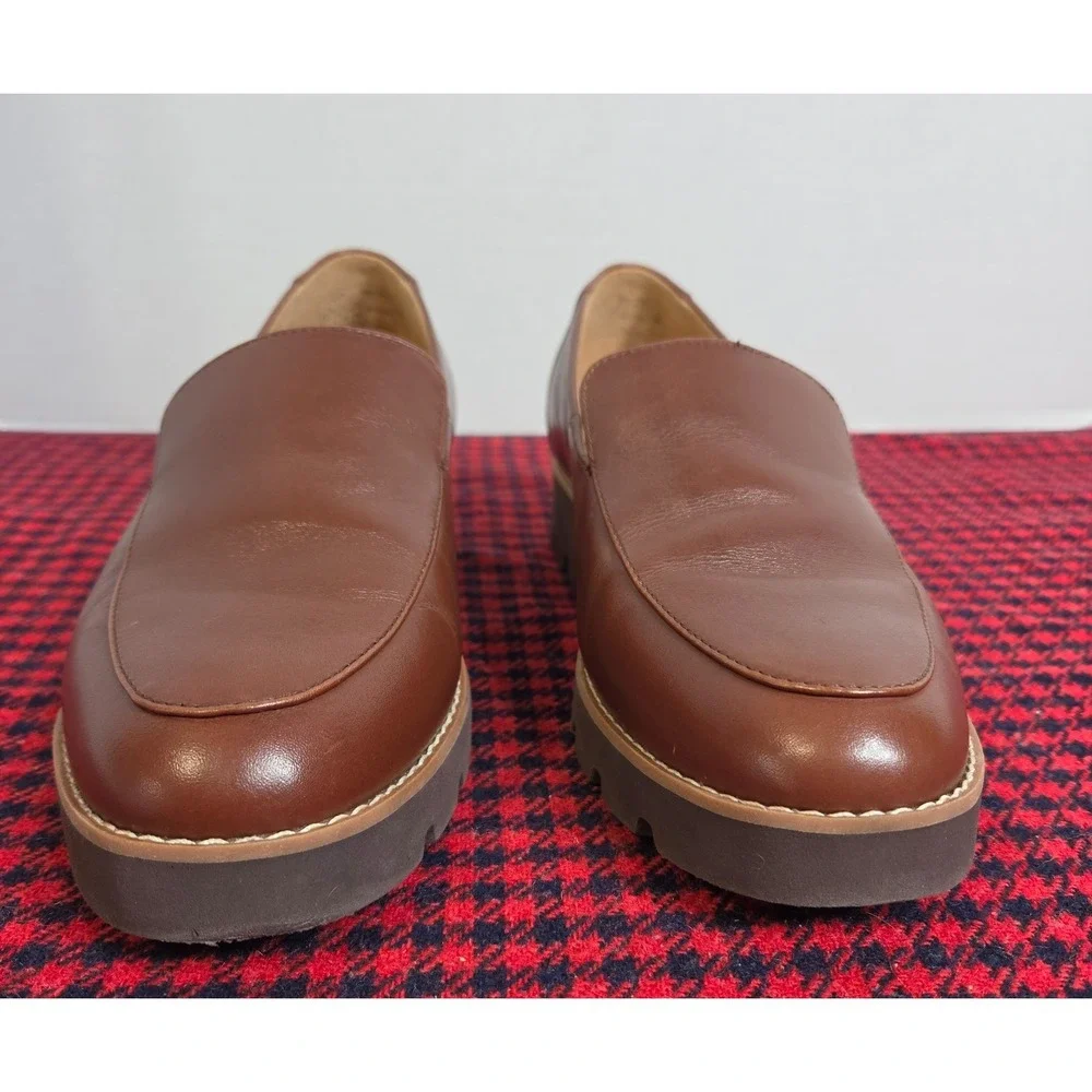 Vionic Kensley Women's Loafers 7.5 BrownLeather Slip On Orthotic Shoes w/inserts